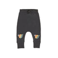 Smiley Rainbow Drop Crotch Pant - Soft Black