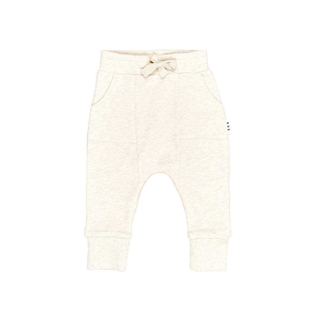 Huxbaby Drop Crotch Pant - Oat Marle