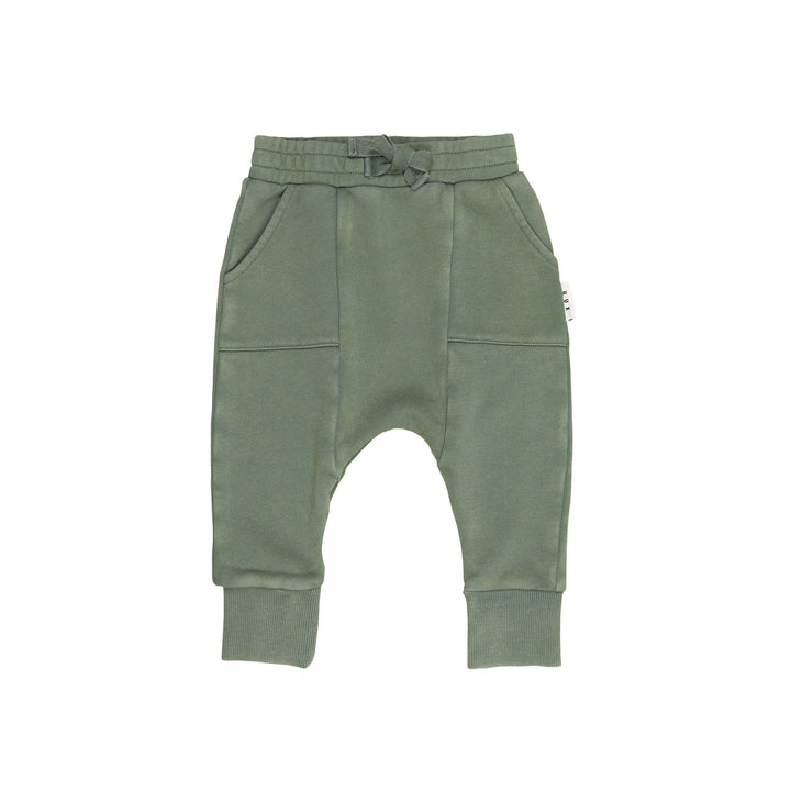 Huxbaby Drop Crotch Pant - Washed Green