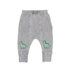 Vintage Grey Dino Drop Crotch Pant - Washed Grey