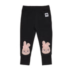 Fur Bunny Knee Legging - Black