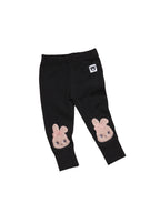 Fur Bunny Knee Legging - Black