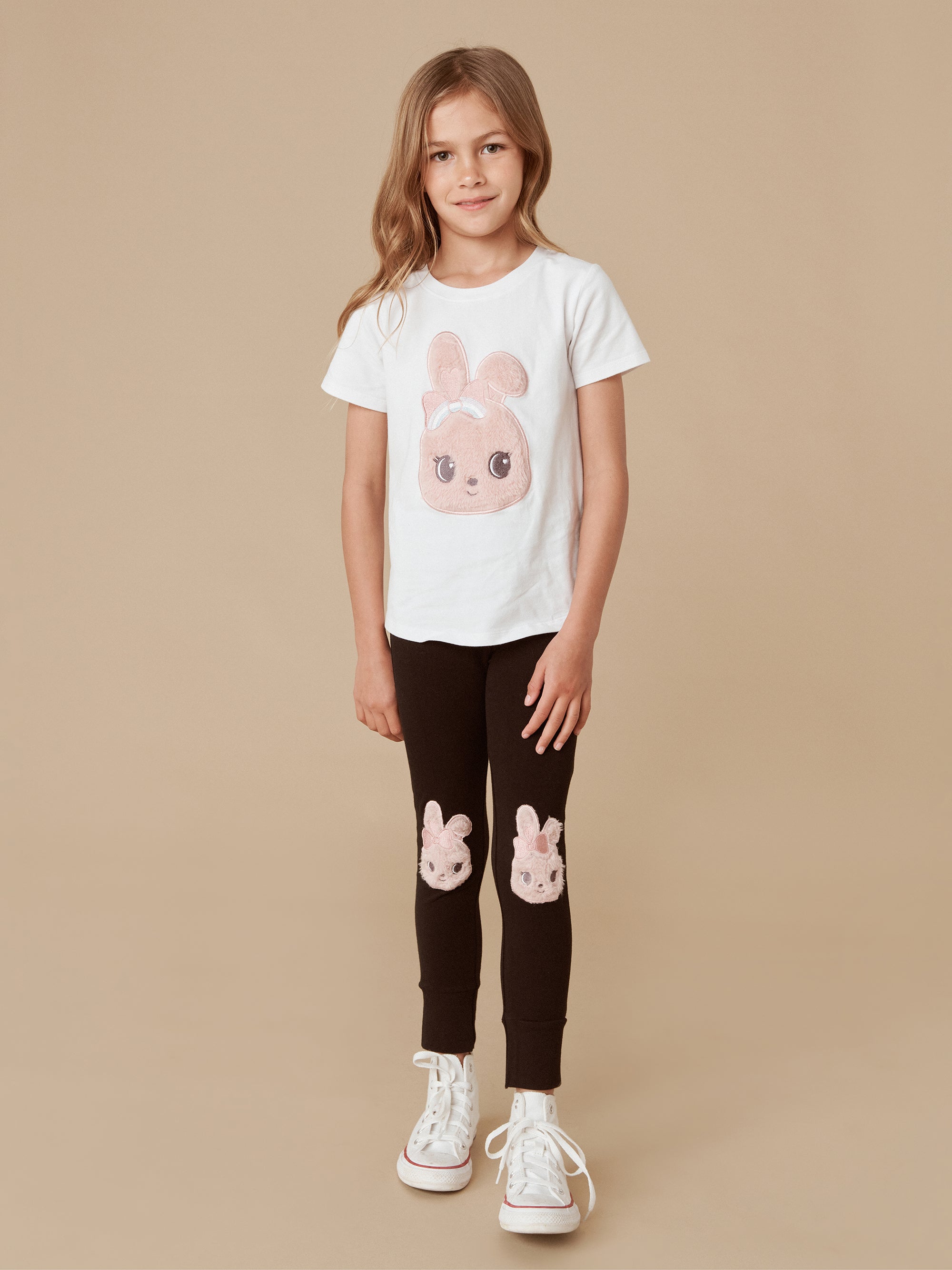 Huxbaby Fur Bunny Knee Legging - Black