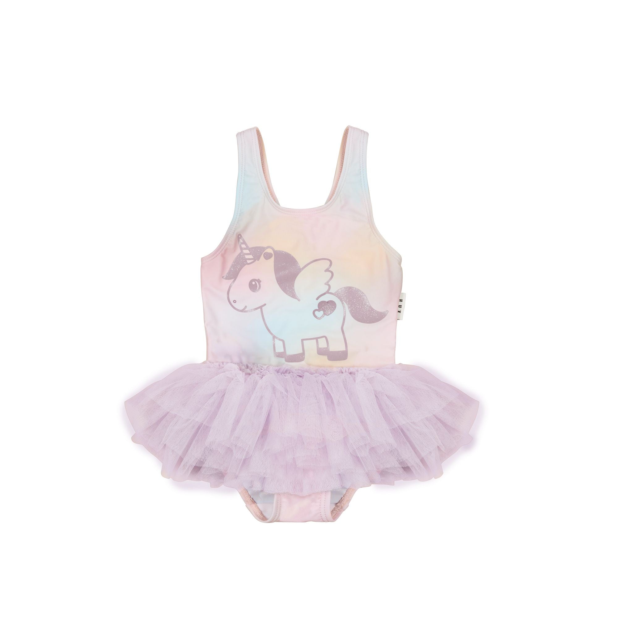 Huxbaby Rainbow Swirl Glittercorn Ballet Swimsuit