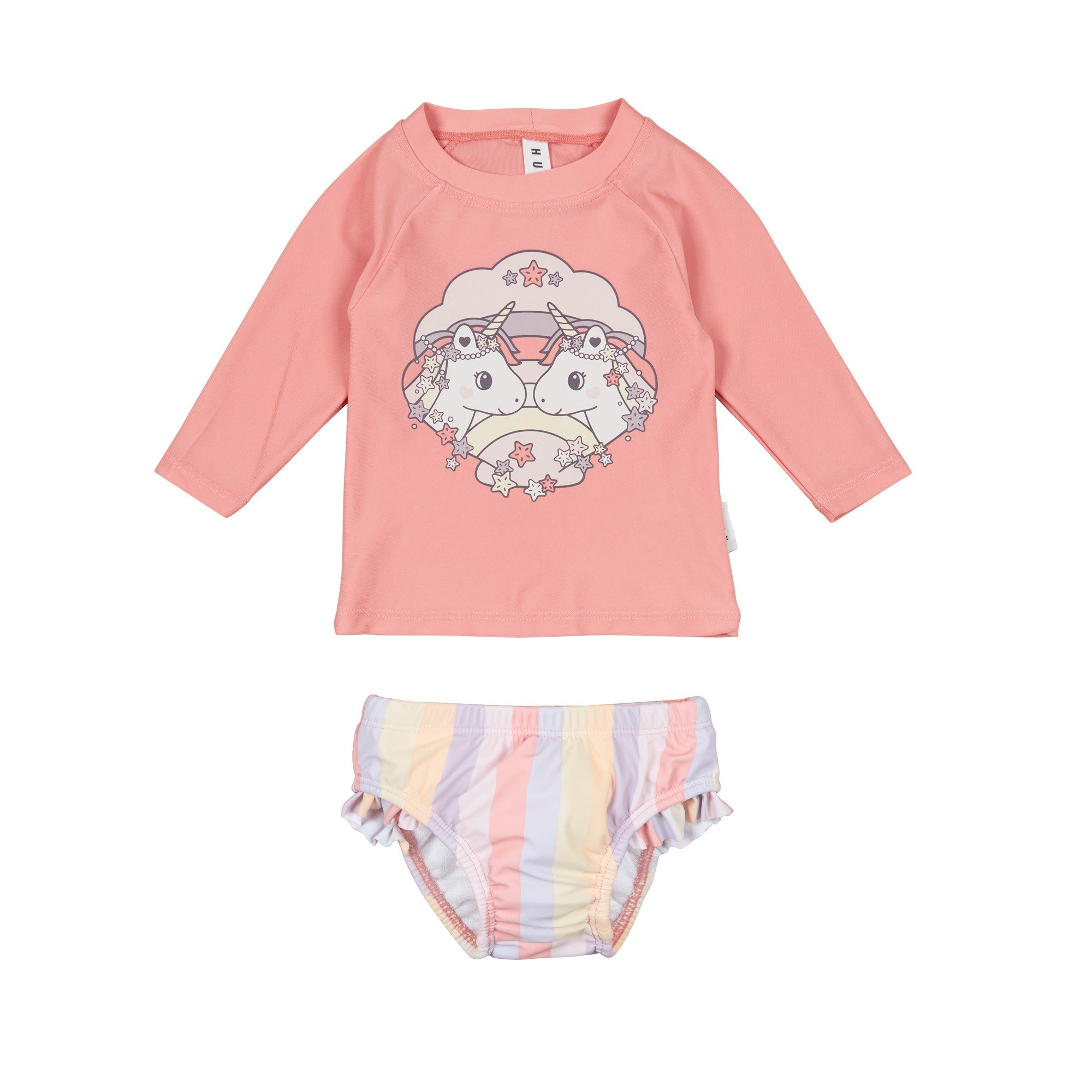 Huxbaby Seacorn Friends Swim Set - Coral + Multi