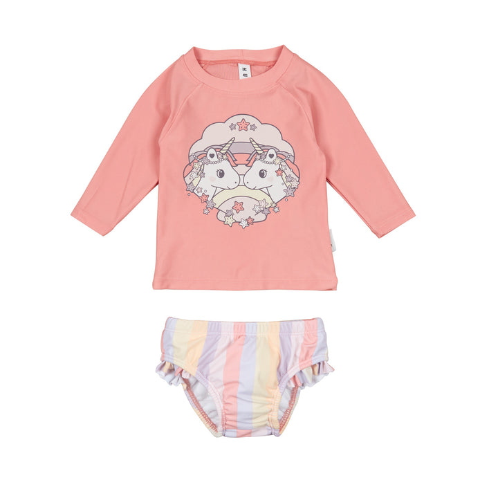 Huxbaby Seacorn Friends Swim Set - Coral + Multi