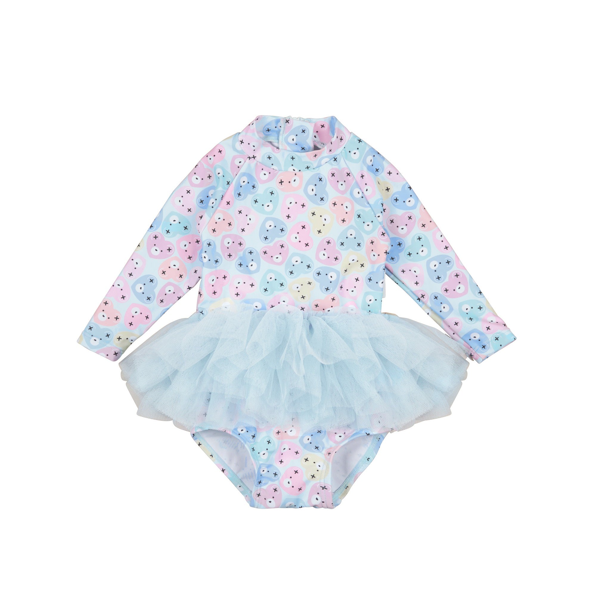 Huxbaby Heart Bear Ballet Swimsuit - Ice Water