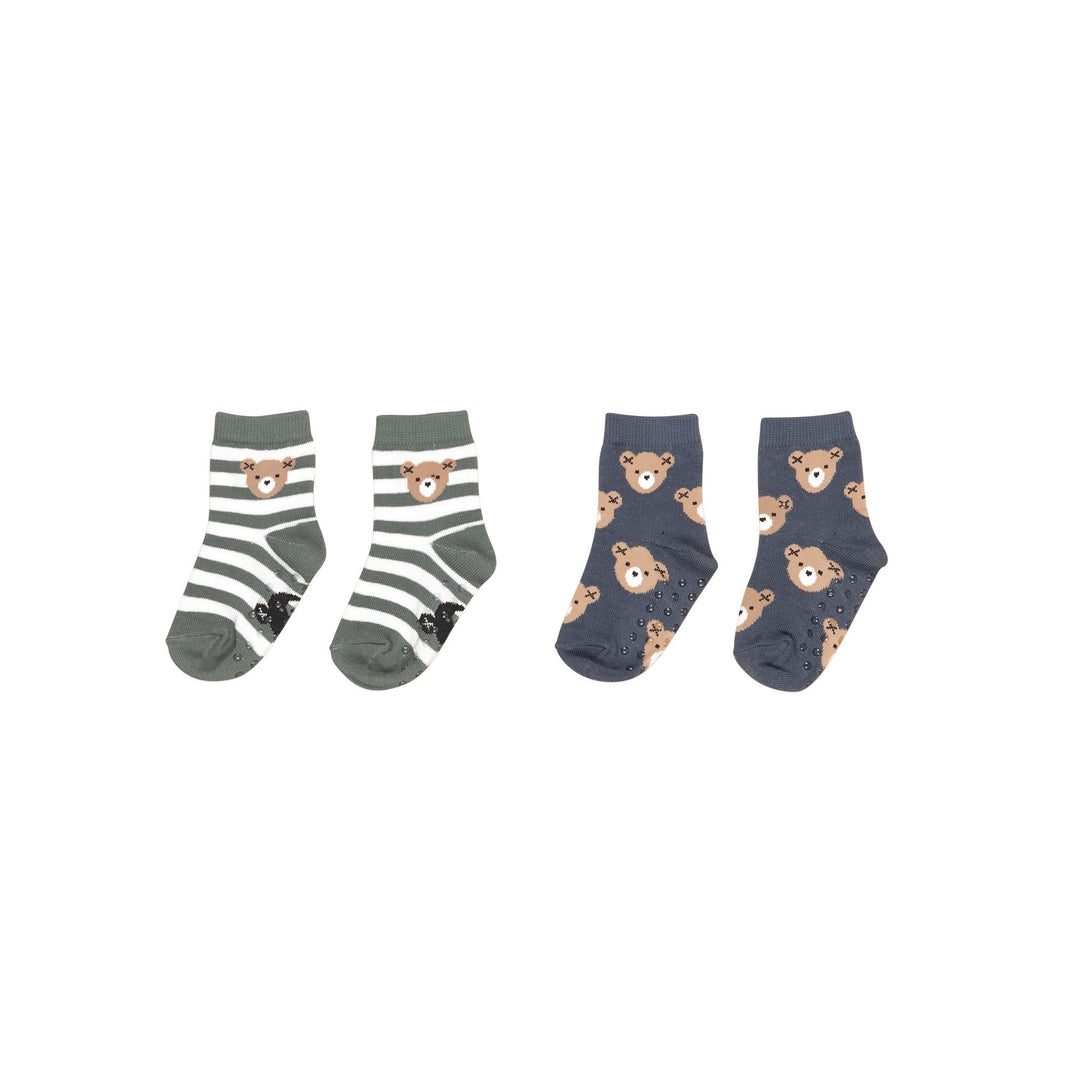 Huxbaby Hux Bear 2pk Socks - Light Spruce + Night