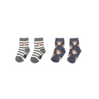 Hux Bear 2pk Socks - Light Spruce + Night