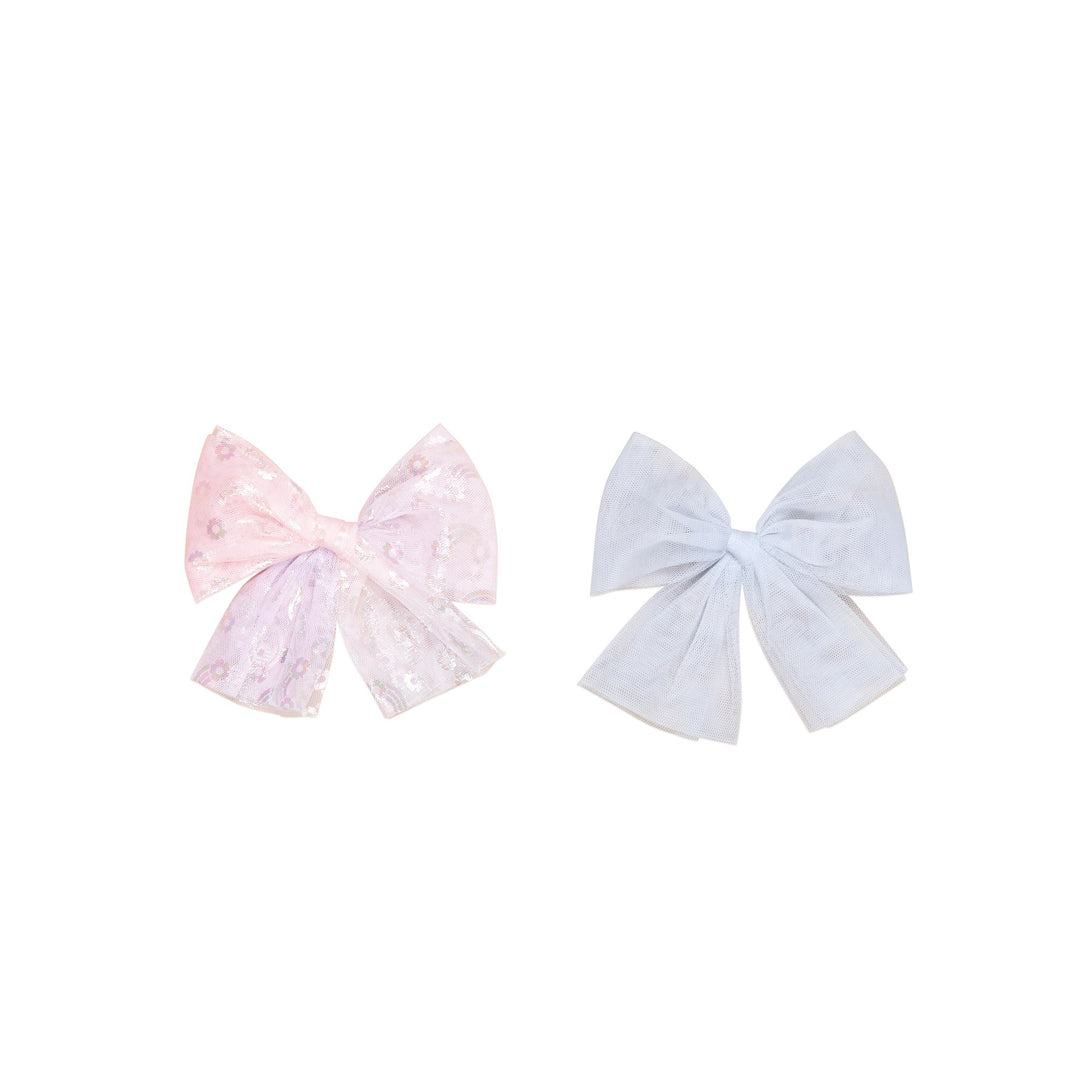 Huxbaby Rainbow Tulle 2pk Hair Bow - Frozen + Multi