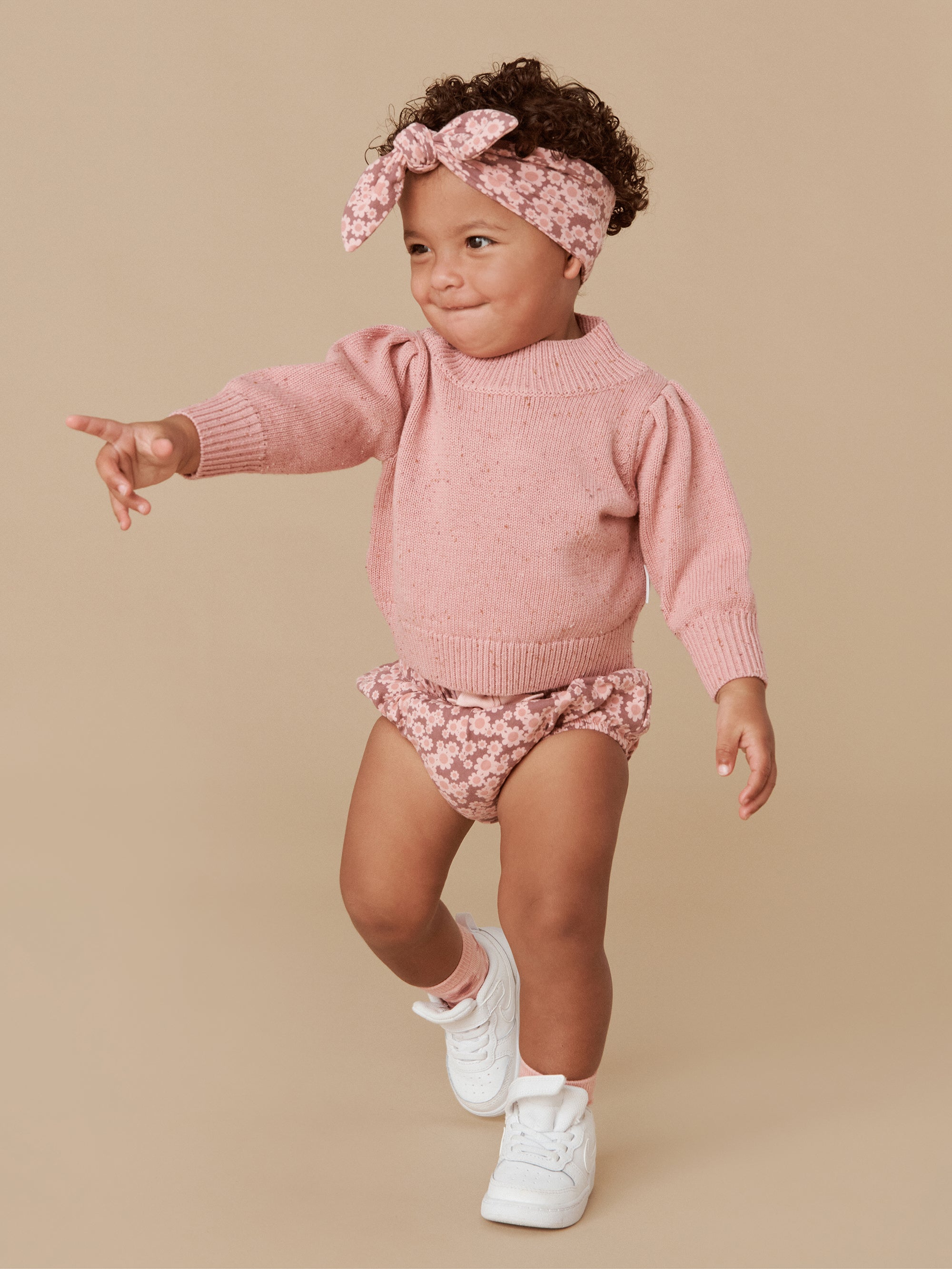 Huxbaby Flower Bear 2Pk Headband - Dusty Plum + Rosebud