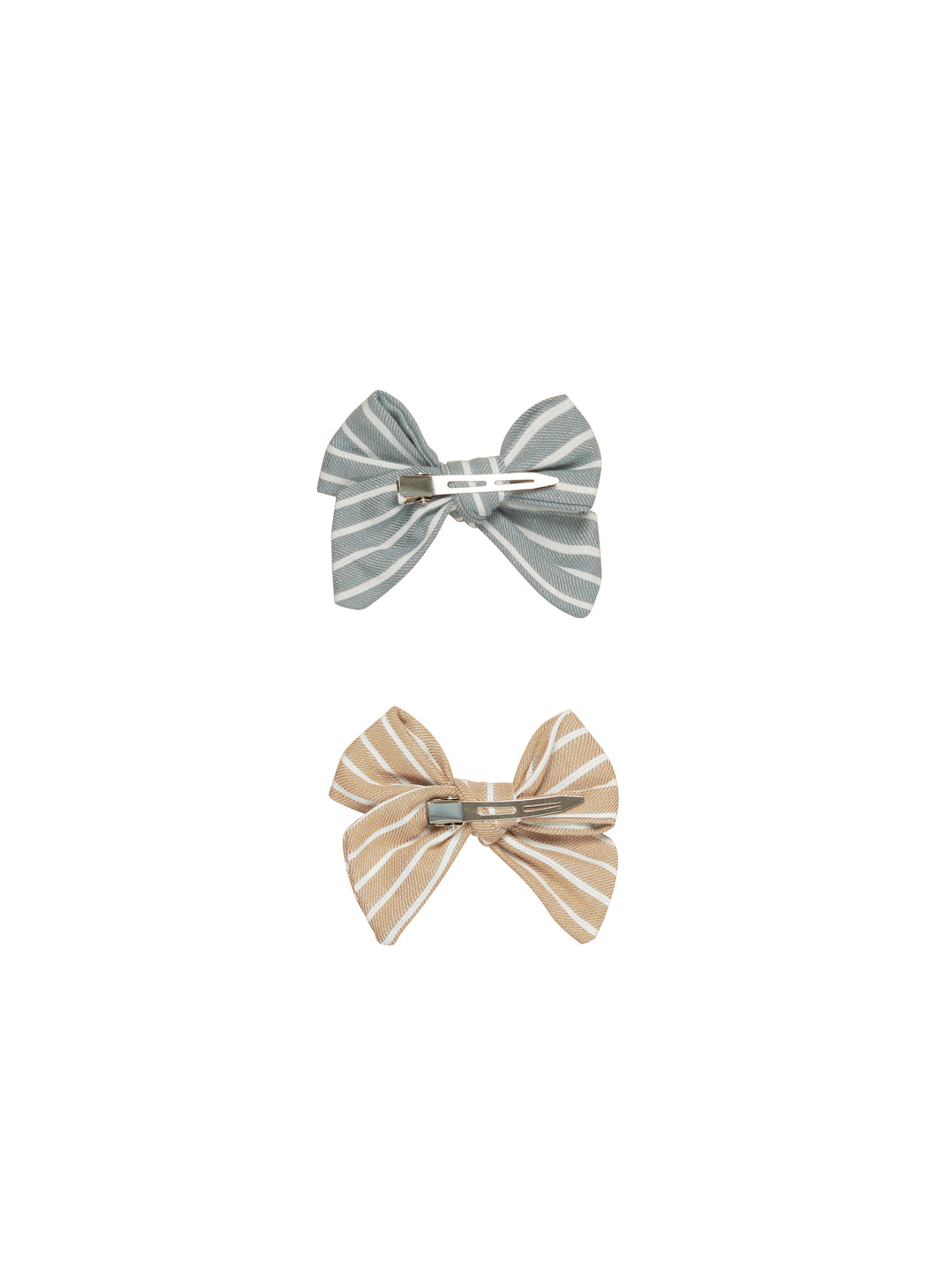 Huxbaby Stripe 2Pk Hair Bow - Teal + Biscuit