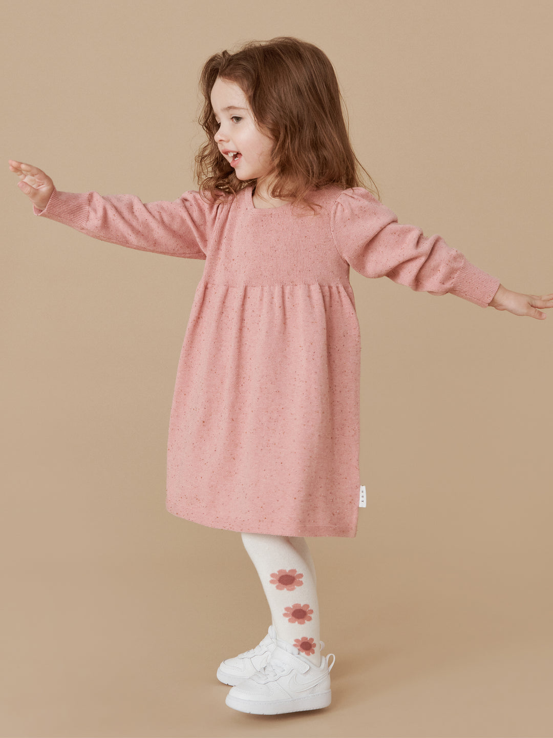 Huxbaby Flower Tights - Almond Milk