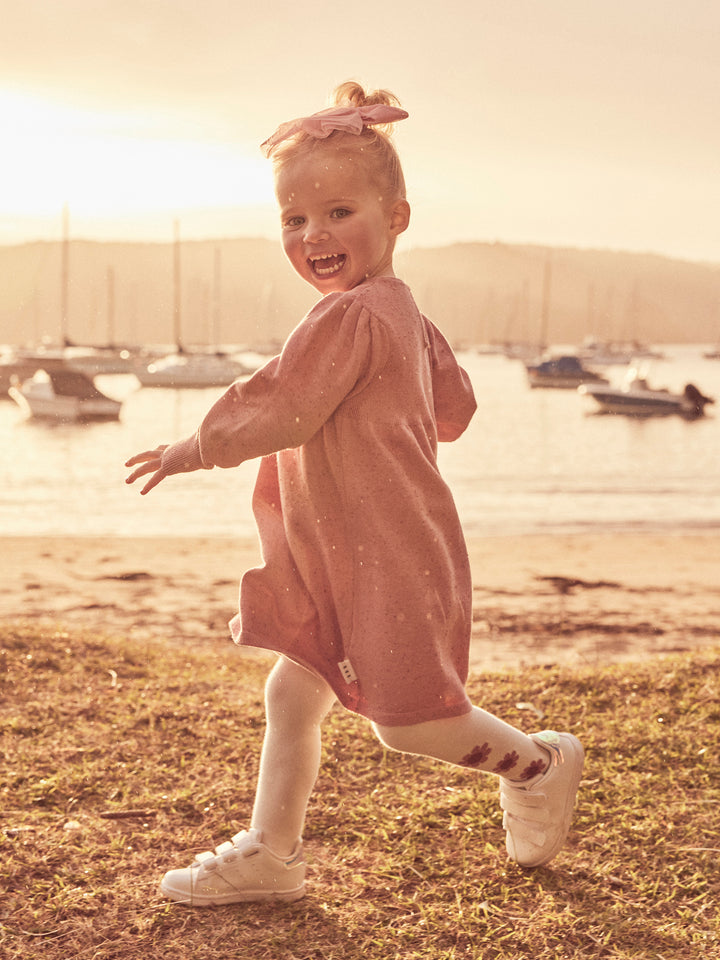 Huxbaby Flower Tights - Almond Milk