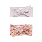 Rainbow Flower Bear 2 Pack Headband - Dusty Rose / Lavender