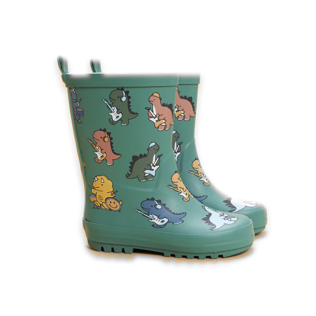 Huxbaby Dino Band Rainboot - Winter Green
