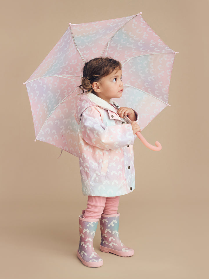 Huxbaby Rainbow Swirl Umbrella - Powder Pink
