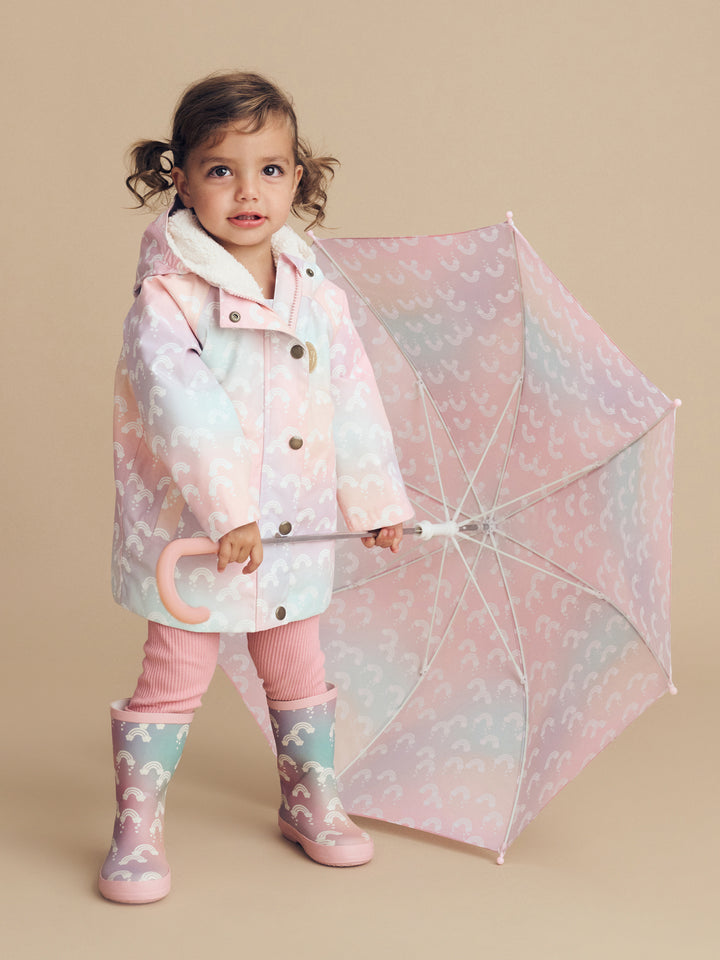 Huxbaby Rainbow Swirl Umbrella - Powder Pink