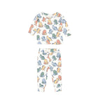 Dino Band Pj Set - Almond Milk