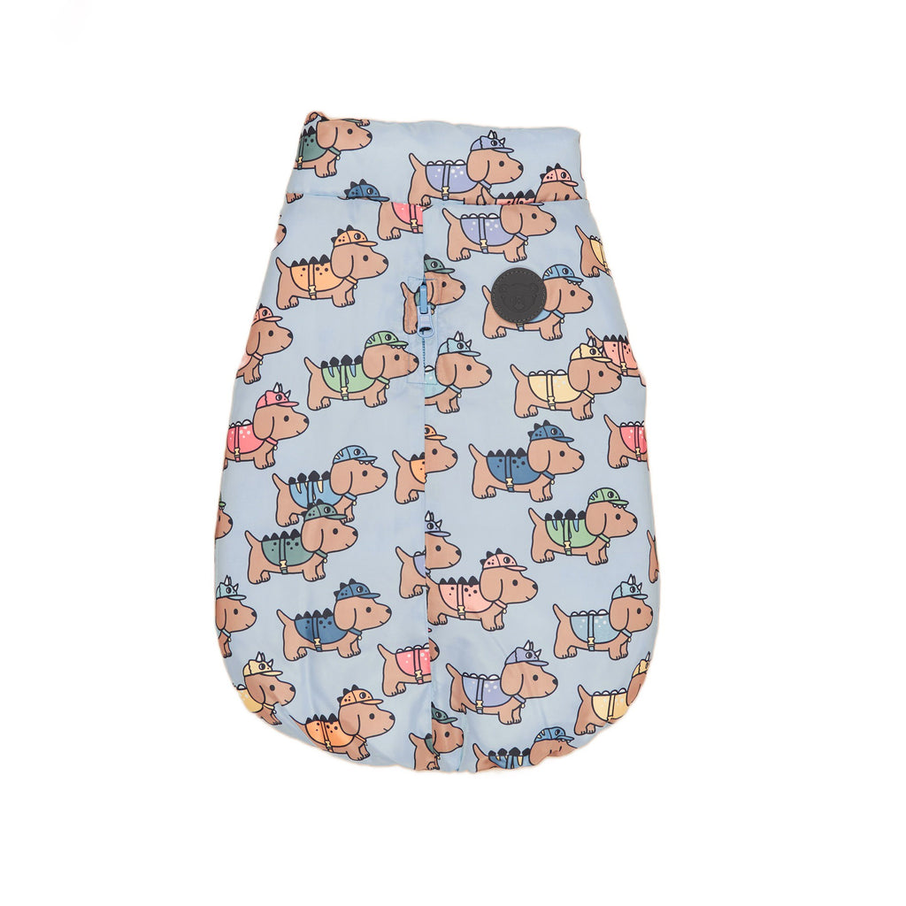 Dino Dog Reversible Dog Vest - Mountain Blue