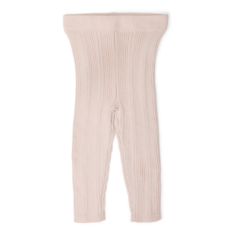 Organic Ribbed Leggings - Pink Salt