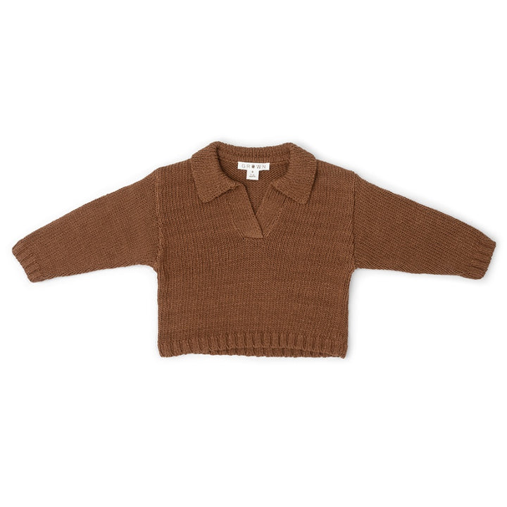 Grown Organic Collar Pull Over - Espresso