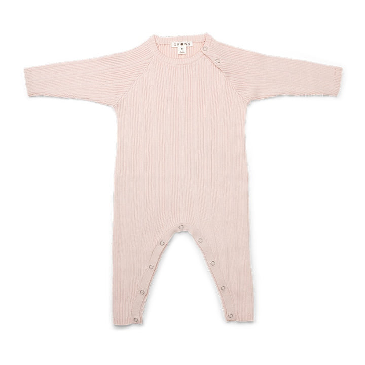 Grown Organic Ribbed Jumpsuit - Pink Salt