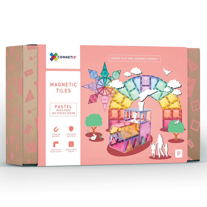 Connetix Tiles - 202 Piece Mega Set | Pastel