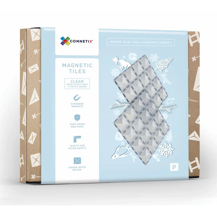 Connetix Tiles - 2 Piece Base Plate Set | Clear