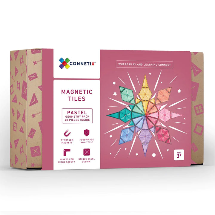 Connetix Tiles - 40 Piece Geometry Set | Pastel