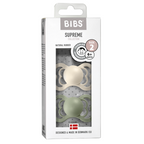 Supreme Latex Pacifier 2 Pack - Ivory/Sage