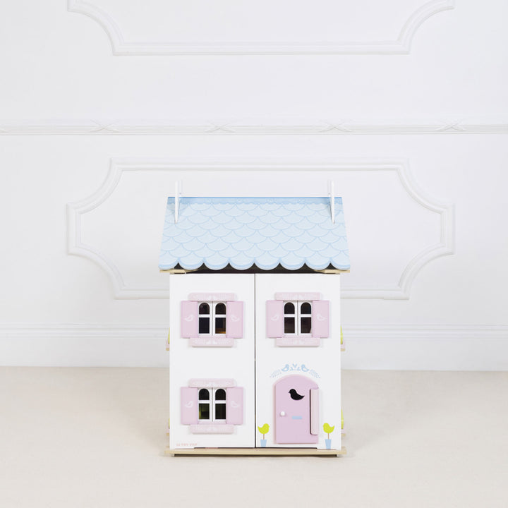 Daisylane Blue Bird Cottage Doll House with Furniture