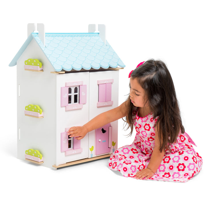 Daisylane Blue Bird Cottage Doll House with Furniture