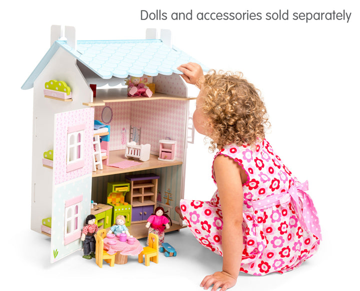 Daisylane Blue Bird Cottage Doll House with Furniture