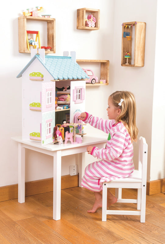 Daisylane Blue Bird Cottage Doll House with Furniture