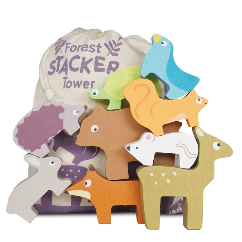 Petilou Forest Stacking Animals & Bag