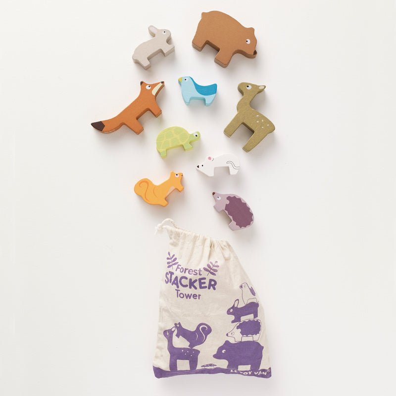 Petilou Forest Stacking Animals & Bag