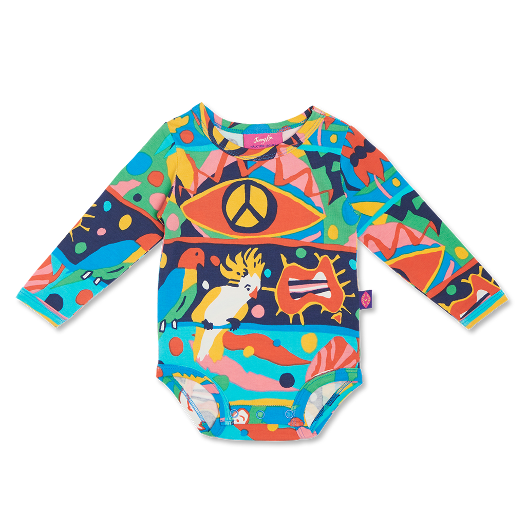 Halcyon Nights Long Sleeve Bodysuit - Bush Paradise