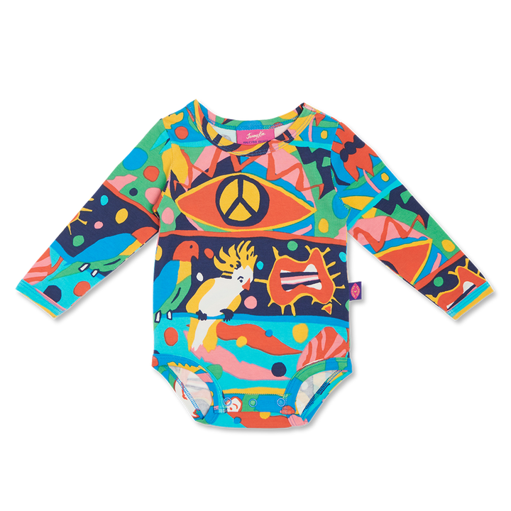 Halcyon Nights Long Sleeve Bodysuit - Bush Paradise