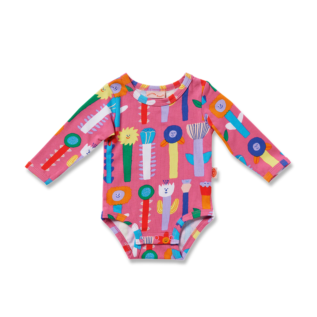 Halcyon Nights Long Sleeve Bodysuit - Growing Tall