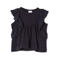 Milky Navy Broderie Frill Tee