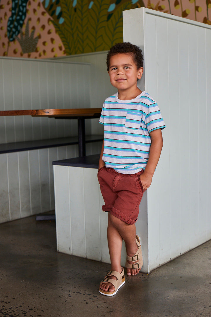 Milky Green Stripe Tee - Green