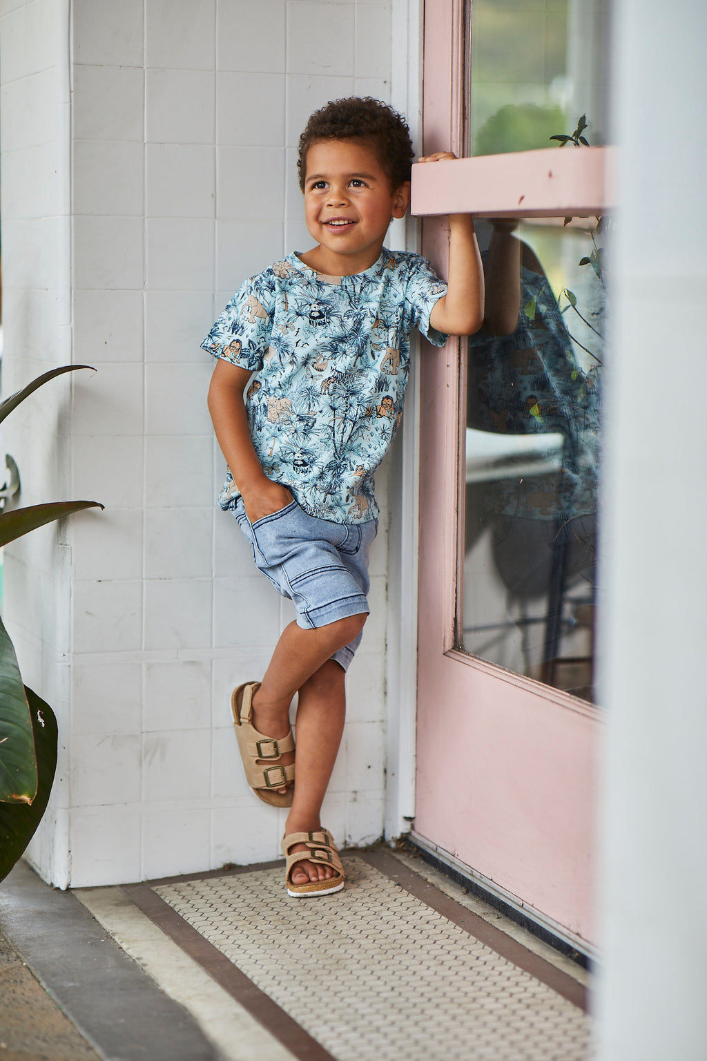 Milky Baby Jungle Tee - Blue Grass