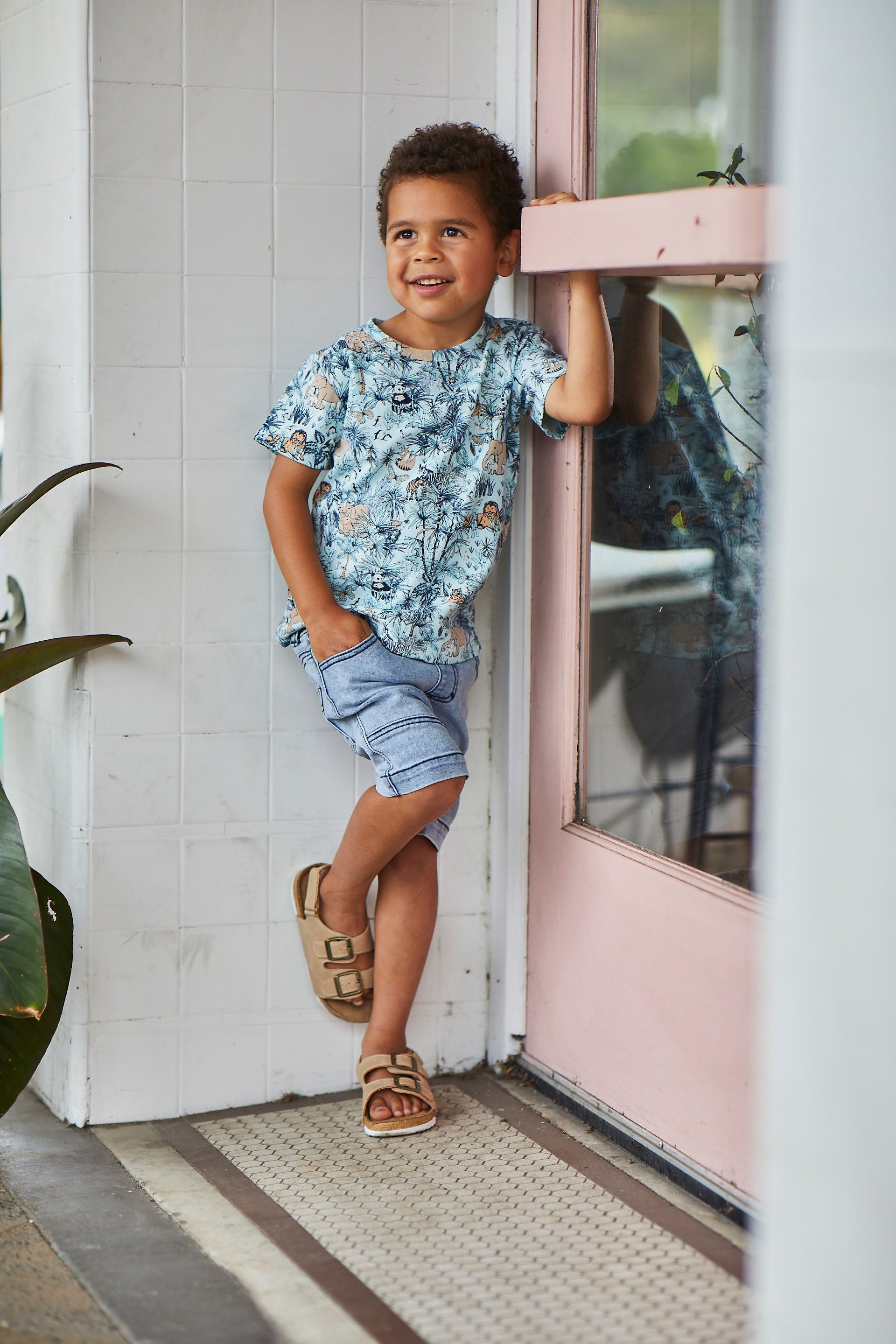 Milky Baby Jungle Tee - Blue Grass
