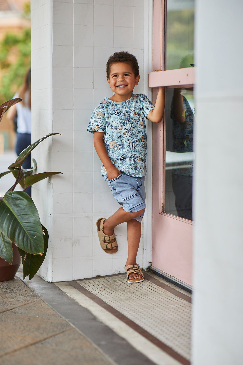 Milky Baby Jungle Tee - Blue Grass