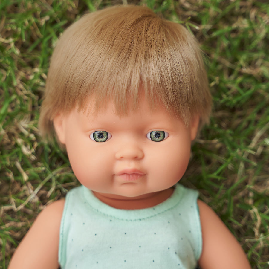 Miniland Anatomically Correct Baby Doll Dark Blond Boy, 38 cm