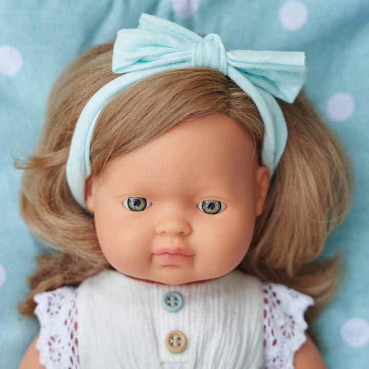 Miniland Anatomically Correct Baby Doll Dark Blond Girl, 38 cm