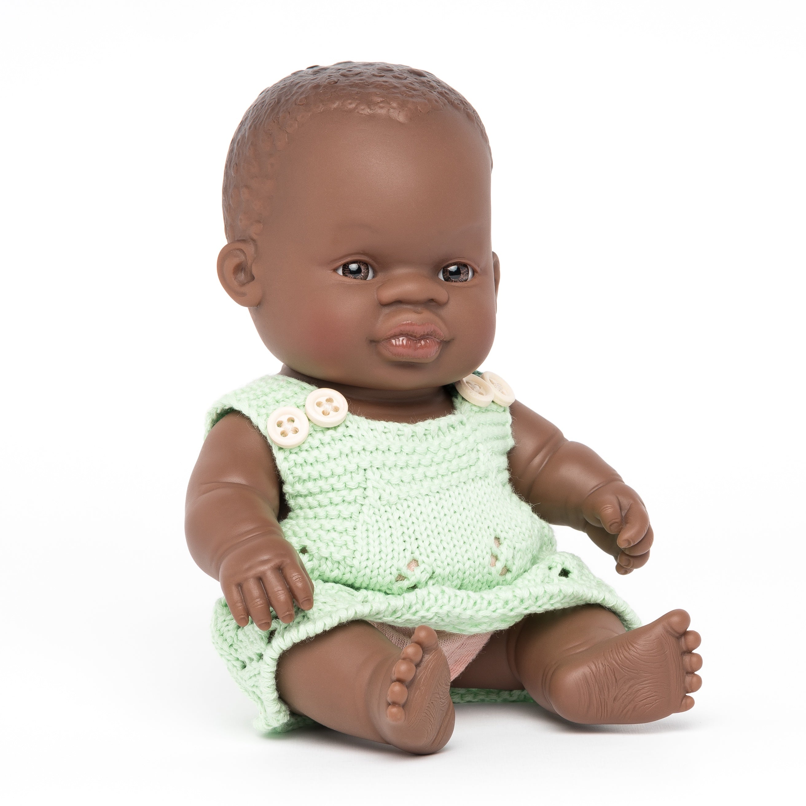 Miniland Dressed Up African Baby Doll Girl 21 cm