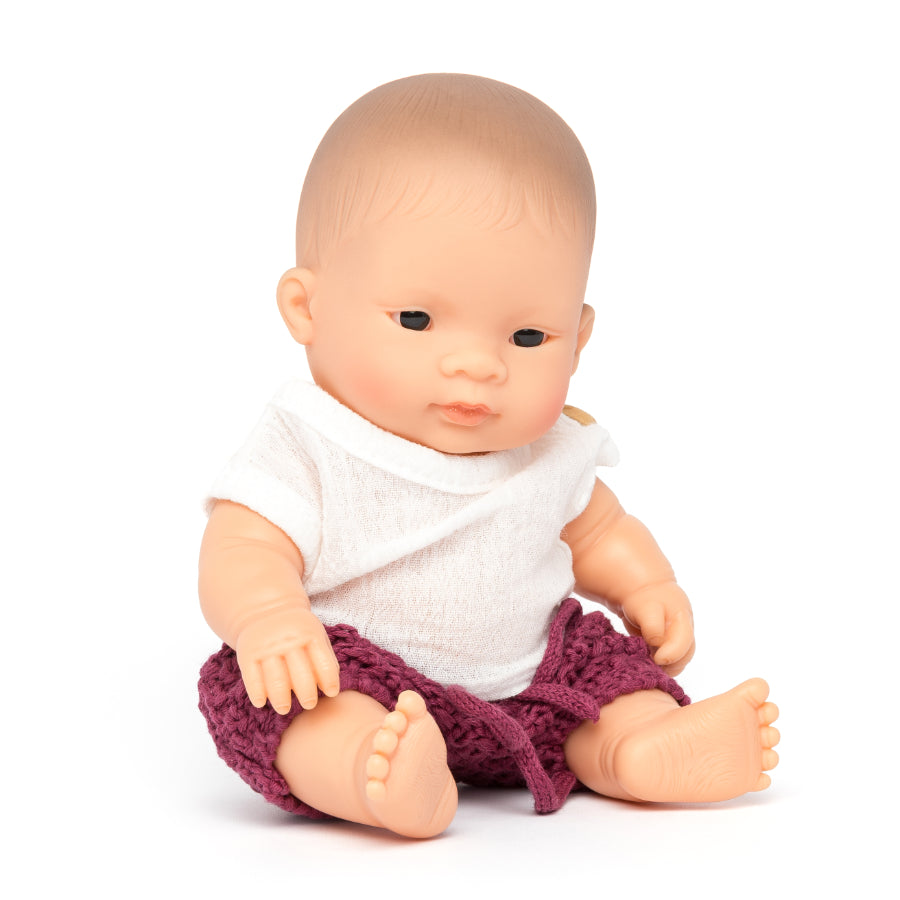 Miniland Dressed Up Asian Baby Doll Boy 21 cm