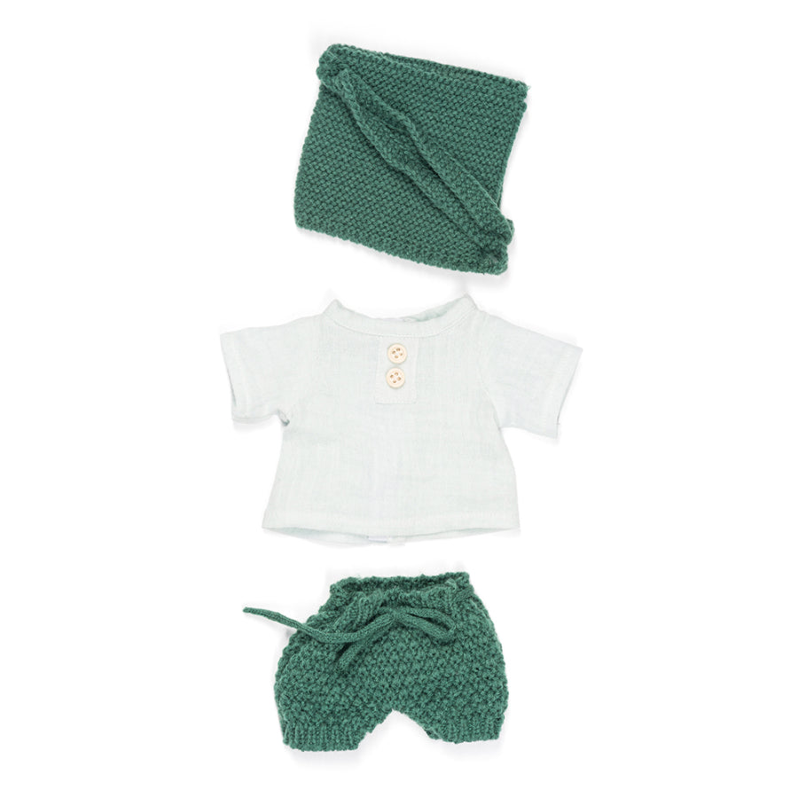 Miniland Forest Pants & Top With Scarf Set - 32 cm